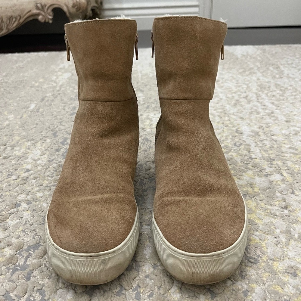 Jslides Tan Suede Ankle Boots